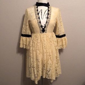 Free People cream lace dress